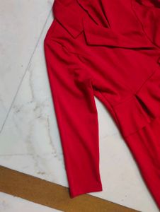 Red Dress with Blazer Detail