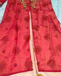 Embroidered Red &amp; Pink Salwar Kameez