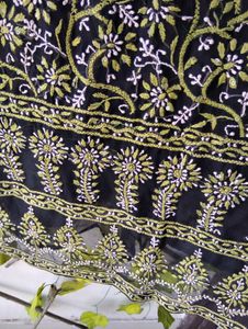 Chikankari Black Kurta and dupatta