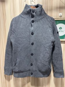Stone Island Gray Knit Cardigan Sweater