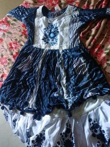 dress white and blue colors  beautiful combination