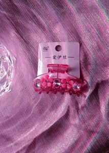 Pink Flower Hair Claw Clip