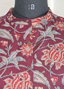 Sale!Brand New Cotton A-LINE Kurti In Maroon