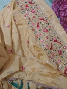 Gold Color Sadi With Blause