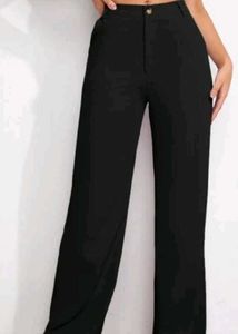Black Straight Leg Trousers
