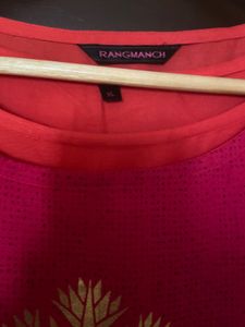 Elegant Pink &amp; Orange Layered kurta (xl)