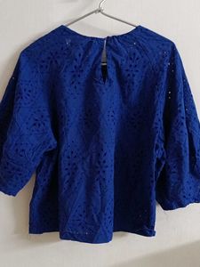 Blue Embroidered HaqobaTop