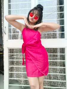 Pink Wrap Mini Dress