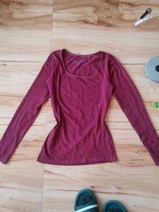 Burgundy Long Sleeve Top