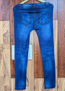 Girls&#39; Blue Stretchable Jeggings – Jeans Look.