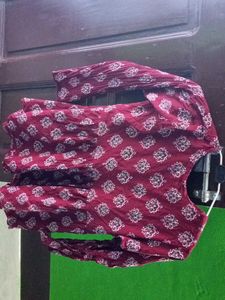 Printed Maroon Top