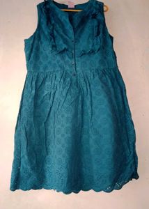 Eyelet Teal Dress