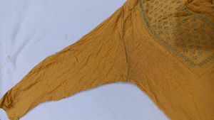 Mustard Embroidered Kurta design top