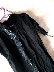 Black Tunic with Lace Detail