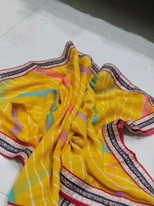 Yellow Striped Dupatta