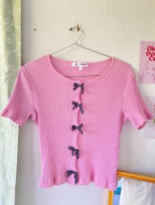 Pink Bow Cardigan top