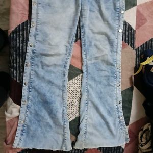 Flare Jeans with Button Detail