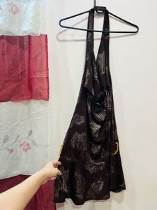 Brown Cowl Neck Beautiful Dress