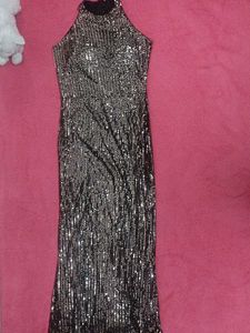 Halter Neck Sequin Bodycon Dress| Full Length
