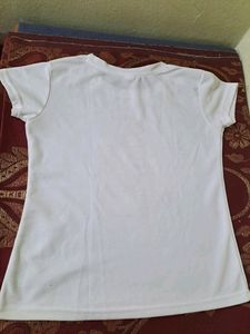 White Printed Casual womens Tshirts