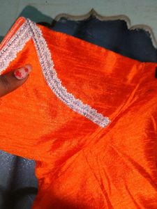 Orange Saree with Blouse