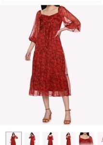 Floral Print Front Tie-knot Dress