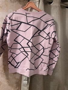 Pink Geometric Print Sweatshirt, Bust-36