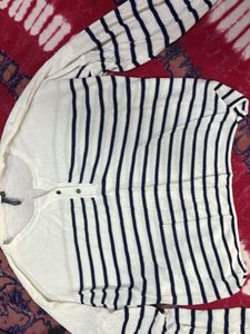 Striped Long Sleeve Cardigan