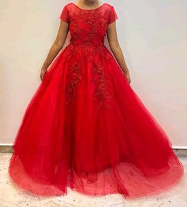 Stunning Red Floral Embellished Gown