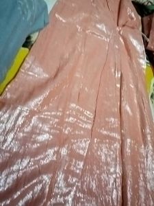 Beautiful Pink Embellished Saree with peticot, blo