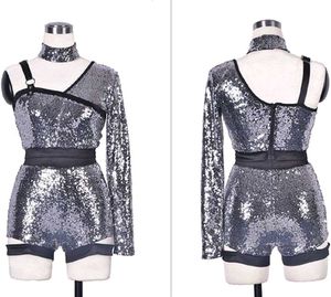 🖤🤍Sequin One-Sleeve Two Piece Set🤍🖤