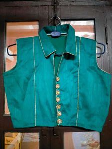 Teal festive blouse