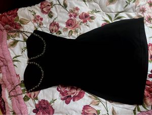 Newme Little Black Dress With Chain Detail