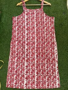 Floral Print Sleeveless Kurta