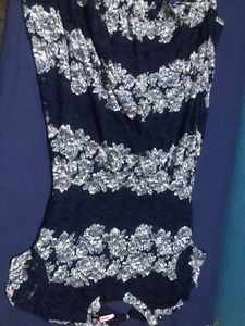 Navy Floral Lace Dress