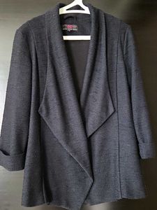 Elegant Black Open Front Jacket