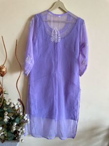 Lavender Embroidered Kurta