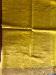 Raw mango Yellow Chanderi Saree