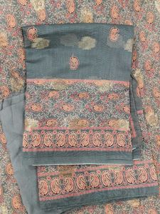 Chanderi Grey Banarsi Suit