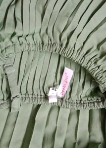 Green Pleated Skirt