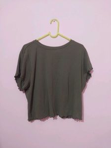 Olive Green Cropped Tee