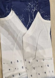 White And Blue Kurta