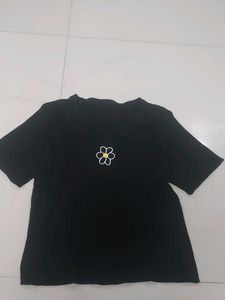 Cute Black Floral T-Shirt