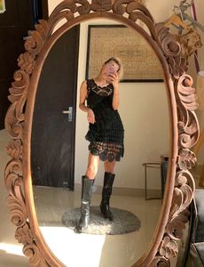 Black Crochet Mini Dress