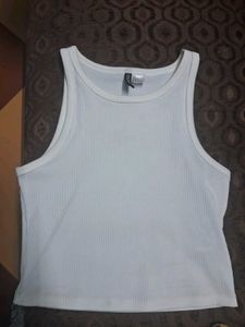 White Sleeveless Tank Top