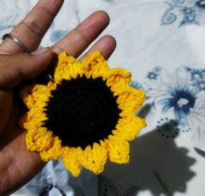 Crochet Sunflower Keychain