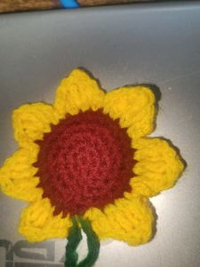 Crochet Sunflower Bag Charm