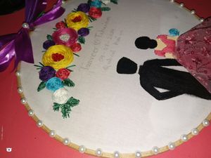 Wedding Embroidery Hoop Pink