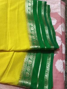 Yellow &amp; Green Saree