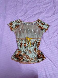 Floral y2k coded top